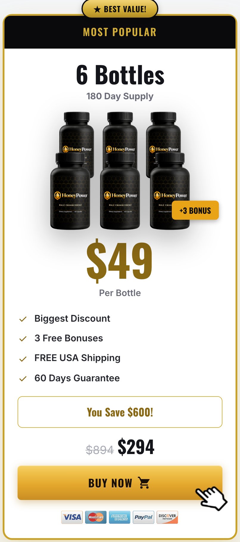 Honey Power 180 day supply
